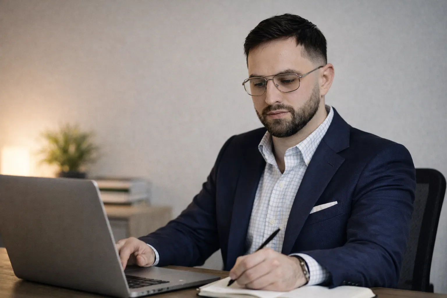 Szymon Wojs podczas pracy nad strategią i technologią projektu